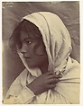 [Young Girl [?] with Cloak of Cloth Over Head, Sicily, Italy], Wilhelm von Gloeden  Italian, born Germany, Albumen silver print from glass negative