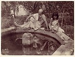 [Elderly Man and Young Boy at Garden Fountain, Sicily, Italy], Wilhelm von Gloeden  Italian, born Germany, Albumen silver print from glass negative