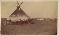 [Teepee in Native American Camp], Unknown, Albumen silver print from glass negative