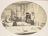 [Charles Garnier in the Drafting Room While Designing the New Paris Opera], Louis-Emile Durandelle  French, Albumen silver print from glass negative