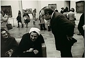 [Henry Geldzhaler Addressing Two Museum-Goers], Bruce Davidson  American, Gelatin silver print