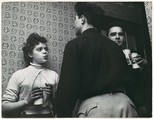 [Young Woman and Two Men with Cans of Rheingold Beer in Apartment: From "The Fighter," Pageant Magazine, February 1954], Garry Winogrand  American, Gelatin silver print