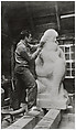 [William Zorach Carving "Mother and Child"], Charles Sheeler  American, Gelatin silver print