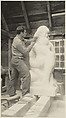Roughing Out the First Stage of "Mother and Child", Marble, In Zorach's Studio, Robinhood, Maine, Charles Sheeler American, Gelatin silver print
