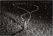 [Rain King Sprinkler Spraying Water at Night], Harold Edgerton  American