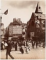 Small Market in Front of the Church in Place Saint-Médard, Eugène Atget  French, Gelatin silver print from glass negative