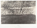 Jérusalem, Vallée de Hinnom, Détails de la frise de la retraite des Apôtres, Auguste Salzmann  French, Salted paper print from paper negative