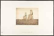 Vue des deux colosses de l'Aménophéum, à Thèbes, Maxime Du Camp  French, Salted paper print from paper negative