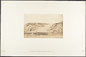 Vue générale des Spéos de Phré et d'Athor, à Abousembil, prise de l'île, Maxime Du Camp French, Salted paper print from paper negative
