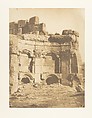 Hémicycle de l'enceinte des Temples, à Baâlbek, Maxime Du Camp  French, Salted paper print from paper negative