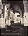 Side Colonnade in the Muroothappa Sarvacar Mundapam, Linnaeus Tripe  British, Albumen silver print from waxed paper negative