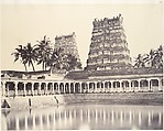 View of the Sacred Tank in the Great Pagoda, Linnaeus Tripe British, Albumen silver print from waxed paper negative