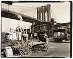 Brooklyn Bridge, With Pier 21, Pennsylvania R.R., Berenice Abbott American, Gelatin silver print