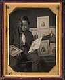 Frederick Langenheim Looking at Talbotypes, W. & F. Langenheim  American, Daguerreotype