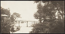 [View of a Bridge leading to a House over a Body of Water], Adolf de Meyer  American, born France, Gelatin silver print