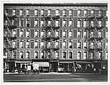 [Apartment Building Façade with Horse-Drawn Carriage, Sixth Avenue, New York], Walker Evans  American, Gelatin silver print