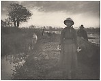 Poling the Marsh Hay, Peter Henry Emerson  British, born Cuba, Platinum print from glass negative