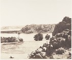 Tâfah, Rochers Granitiques sur les Rives du Nil, Félix Teynard French, Salted paper print from paper negative