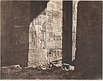 Ile de Fîleh (Philæ), Premier Pylône, Inscription Française Gravée Sur L'Ébrasement Oriental, En M, Félix Teynard (French, 1817–1892), Salted paper print from paper negative