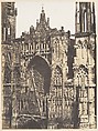 Haut de Portail, Côté de la Place, Cathédrale de Rouen, Edmond Bacot  French, Salted paper print from glass negative