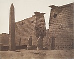Louksor (Thèbes), Construction Antérieure - Pylône Colosses et Obélisque, Félix Teynard (French, 1817–1892), Salted paper print from paper negative