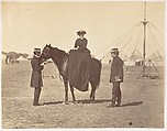 [Lady Canning on her Black Arab and Lord Clyde, Commander in Chief], Jean Baptiste Oscar Mallitte (French, 1829–1905), Albumen silver print