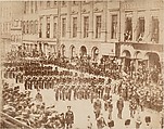 Old Boston Fuseliers on State Street, Unknown, Albumen silver print