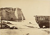 [Beach at Etretat], Unknown, Albumen silver print