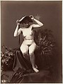 [Nude Woman with Hat in Studio], Unknown, Albumen silver print from glass negative