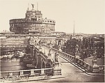 Ponte e Castel S. Angelo, Eugène Constant  French, active Italy, Albumen print from glass negative