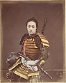 Actor in Samurai Armor, Suzuki Shin'ichi  Japanese, Albumen silver print from glass negative with applied color
