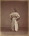 [Woman in Traditional Japanese Garment Photographed from Behind], Suzuki Shin'ichi  Japanese, Albumen silver print from glass negative with applied color