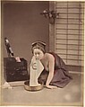 La Toilette, Suzuki Shin'ichi  Japanese, Albumen silver print from glass negative with applied color