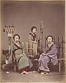 [Japanese Women in Traditional Dress], Suzuki Shin'ichi  Japanese, Albumen silver print from glass negative with applied color