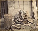 Cobbler, Suzuki Shin'ichi  Japanese, Albumen silver print from glass negative with applied color