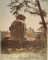[Landscape with Buddha Sculpture], Suzuki Shin'ichi  Japanese, Albumen silver print from glass negative with applied color