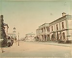 Yokohama, Town Hall, Telegraph Office, Post Office, Unknown, Albumen silver print from glass negative with applied color