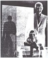 [Man in Suit Standing Behing Seated Woman in Suit], Robert Heinecken  American, Photo-offset lithograph