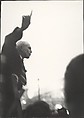 [Man Gesturing with Hand above Crowd, Speakers' Corner, Hyde Park, London], Leon Levinstein  American, Gelatin silver print