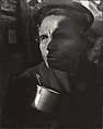 [Blind Man with Tin Cup Attached to Winter Coat, New York], Leon Levinstein  American, Gelatin silver print