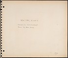 [Title Page], Rudy Burckhardt (American (born Switzerland), Basel 1914–1999 Searsmont, Maine), Ink on paper