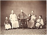 Mandarin with Family, Milton M. Miller American, Albumen silver print from glass negative