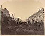 Up the Valley, North Dome in Center, Sentinel on Left, Carleton E. Watkins  American, Albumen silver print from glass negative