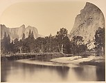 River View, Down the Valley, Cathedral Rock on Left, Carleton E. Watkins  American, Albumen silver print from glass negative