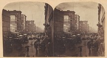 [Broadway in the Rain, likely taken from 308 or 310 Broadway, New York City], Edward Anthony (American, 1818–1888), Albumen silver print