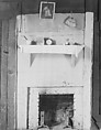 [Fireplace with Arrangement of Objects on Mantle in Floyd Burroughs' Home, Hale County, Alabama], Walker Evans  American, Film negative