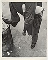 [Street Scene: Man Resting Foot on Lip of Trashcan, New York City], Leon Levinstein (American, Buckhannon, West Virginia 1910–1988 New York), Gelatin silver print