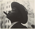 [Head of Man with Hat and Cigar], Leon Levinstein  American, Gelatin silver print