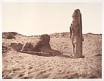 Séboûah, Temple, Colosse et Sphinx de la Partie Gauche de l'Avenue, Félix Teynard French, Salted paper print from paper negative