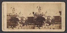 The Populace Begin to Gather in Front of the City Hall to Witness the Arrival of the Embassy on Their Visit to the Governor and Mayor, Edward Anthony  American, Albumen silver print from glass negative